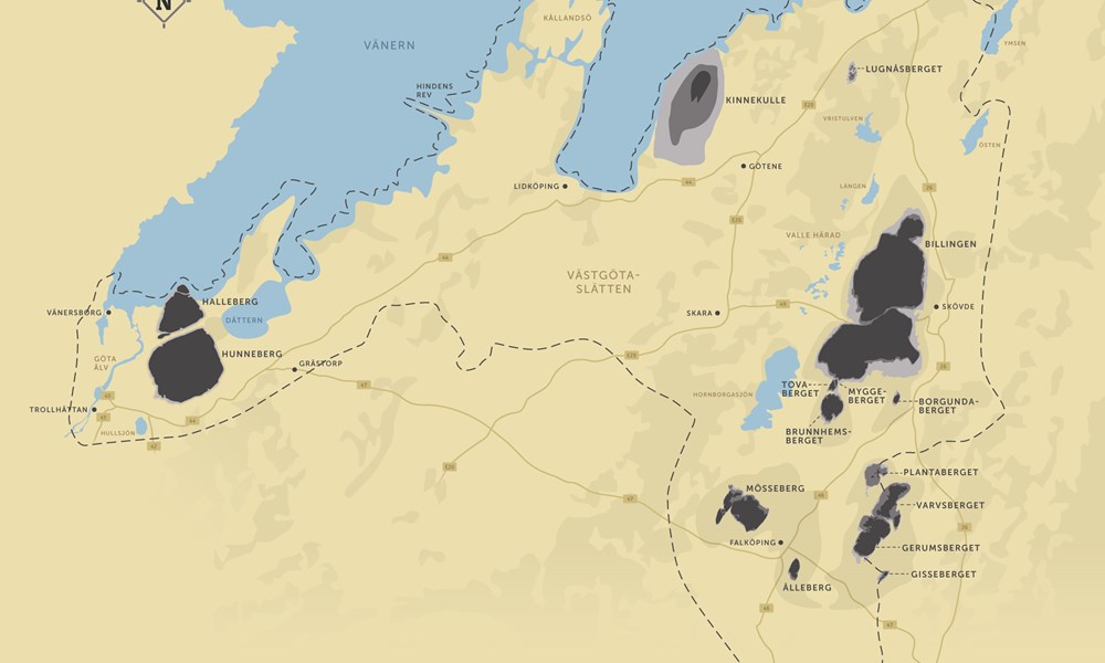 Bergkarta Alla Berg Nr2 Med Granslinje Siffror